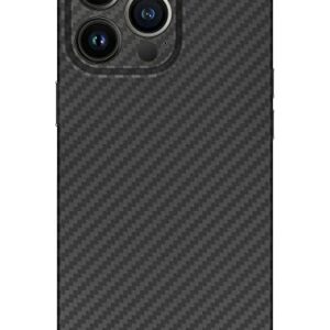 Black Rock - Coque de Protection en Carbone Ultra Fine Compatible avec Apple iPhone 13 Pro | Coque de Protection en aramide, Couverture en Fibre, Chargement sans Fil, Premium (Noir)