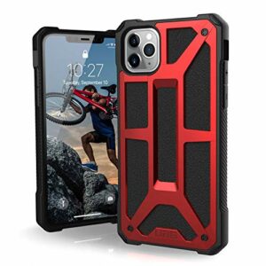 Urban Armor Gear Monarch Apple iPhone 11 Pro Max (6.5") Coque Housse Etui (Antichoc, Compatible avec L'induction, Ultra Protection Bumper, Anti rayure, Cuir) - rosso