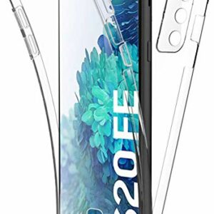 AURSTORE Coque pour Samsung Galaxy S20 FE 5G / 4G (6.5 Pouce) Protection intérale Avant + Arrière en Rigide, Housse Etui Pochette Tactile Protection 360 Degré Antichoc (Transparent)