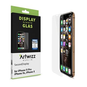 Artwizz SecondDisplay Verre de protection conçu pour [iPhone 11 Pro/XS/X] – Protection d'écran en verre blindé avec dureté 9H – Compatible avec les coques