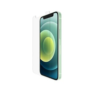 Belkin Protection d’Écran Antimicrobienne UltraGlass pour iPhone 12 (Protection Ultime, Réduction de la Prolifération des Bactéries jusqu’à 99 %) Transparent