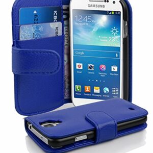 Cadorabo Coque pour Samsung Galaxy S4 Mini en Bleu CÉLESTE - Housse Protection en Similicuir Structuré avec Stand Horizontal et Fente Carte - Portefeuille Etui Poche Folio Case Cover