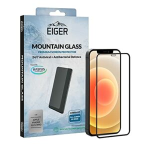 EIGER Film de protection d'écran 3D en verre trempé pour iPhone 12/12 Pro (2020) avec kit de nettoyage