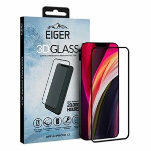 EIGER Protection d'écran 3D en verre trempé pour iPhone 12 Mini (2020) avec kit de nettoyage