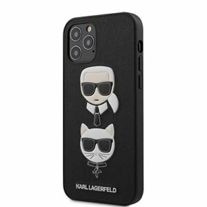 Karl Lagerfeld Saffiano KLHCP12MSAKICKCBK Coque de Protection pour iPhone 12/12 Pro 6,1" Noir