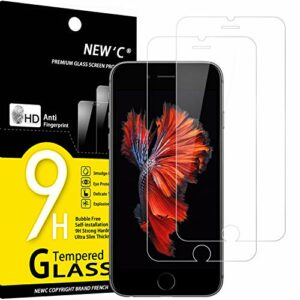 NEW'C Lot de 2, Verre Trempé Compatible avec iPhone 6 et iPhone 6S (4.7"), Film Protection écran sans Bulles d'air Ultra Résistant (0,33mm HD Ultra Transparent) Dureté 9H Glass