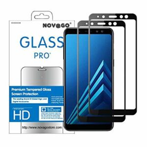 NOVAGO 2 Films compatibles avec Samsung Galaxy A8 Plus 2018, A8+ Protection écran en Verre trempé Couvre la totalité de l'écran (x2)