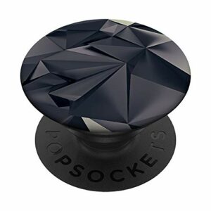 Noir Géométrique PopSockets PopGrip - Support et Grip pour Smartphone/Tablette avec un Top Interchangeable