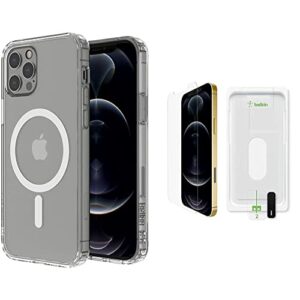 Protection Kit for iPhone 12 Pro Max with Anti-Microbial Protective Case and Anti-Microbial Screen Protection