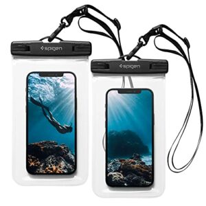 Spigen Aqua Shield Pochettes Etanches Impermeables Lot de 2 Smartphone Universelle Certifiée IPX8 6,9 Pouces pour iPhone 13 Pro Max, Galaxy S22 Ultra, Xiaomi Redmi Note 10 Pro - Transparent