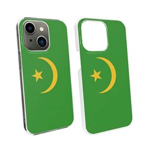 Film de Protection pour iPhone 13 Mini avec Motif Drapeau de la Mauritanie, Transparent, élégant, Durable, léger, pour protéger Votre téléphone Contre Les dommages