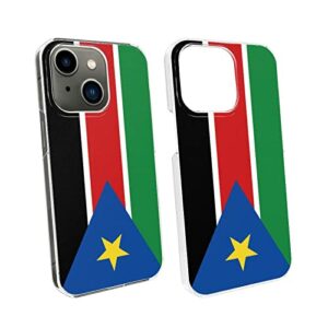 Cellular Phone Case Coque de Protection pour iPhone 13 Mini, fabriqué en matériau PC Robuste et Durable, étui pour téléphone avec Drapeau du Sud Soudan