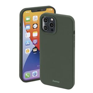 Coque iPhone 12 Pro Compatible MagSafe Hama MagCase Finest Feel Pro pour Apple (Etui magnétique pour Recharge à Induction, Housse Protection Chocs Rayures et saletés, en TPU Mate Soyeuse) Vert