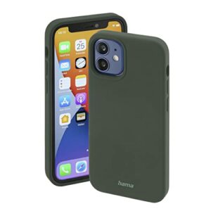 Coque iPhone 12 Mini Compatible MagSafe Hama MagCase Finest Feel Pro pour Apple (Etui magnétique pour Recharge à Induction, Housse Protection Chocs Rayures et saletés, en TPU Mate Soyeuse) Vert