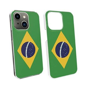 Cellular Phone Case Coque de Protection pour iPhone 13 Mini, fabriqué en matériau PC Robuste et Durable, étui pour téléphone avec Drapeau brésilien
