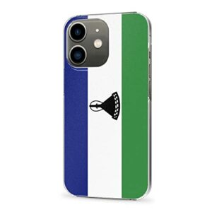 Cellular Phone Case Coque de Protection pour iPhone 12, fabriqué en matériau PC Robuste et Durable Coque de Protection pour téléphone avec Drapeau du Lesotho
