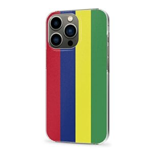 Cellular Phone Case Coque de Protection pour iPhone 13 Pro Max fabriqué en matériau PC Robuste et Durable, Coque de Protection pour téléphones Portables Motif Drapeau de Mauritius