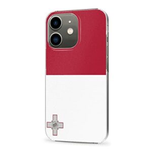 Cellular Phone Case Coque de Protection pour iPhone 12 Mini, fabriqué en matériau PC Robuste et Durable, étui pour téléphone avec Drapeau de Malte
