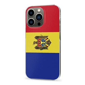 Cellular Phone Case Coque de Protection pour iPhone 13 Pro Max, fabriqué en matériau PC Robuste et Durable, étui pour téléphone avec Drapeau Moldavie