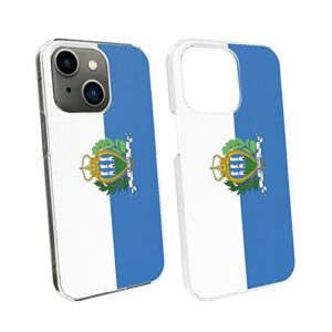Cellular Phone Case Coque de Protection pour iPhone 13, fabriqué en matériau PC Robuste et Durable, étui pour téléphone avec Drapeau de San Marino