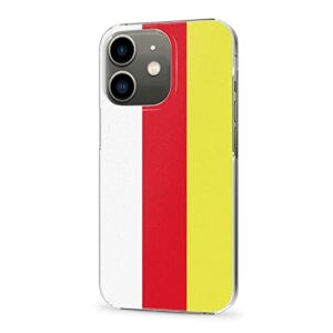 Cellular Phone Case Coque de Protection pour iPhone 12 Mini, fabriqué en matériau PC Robuste et Durable, étui pour téléphone avec Drapeau de la République d'Ossétie du Nord