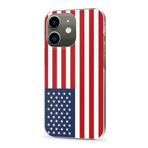Cellular Phone Case Coque de Protection pour iPhone 12, fabriqué en matériau PC Robuste et Durable, étui pour téléphone avec Drapeau américain