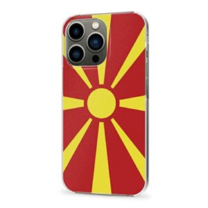 Cellular Phone Case Coque de Protection pour iPhone 13 Pro Max, fabriqué en matériau PC Robuste et Durable, étui pour téléphone avec Drapeau de la République de Macédoine du Nord