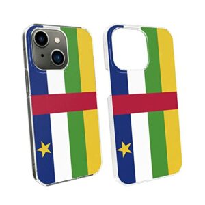 Cellular Phone Case Coque de Protection pour iPhone 13, fabriqué en matériau PC Robuste et Durable, étui pour téléphone avec Drapeau de la République Centrafricaine