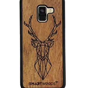 SmartWoods Coque de Protection en Bois pour Samsung A8 pour Smartphone, étui en Bois pour Samsung écologique, Naturel, Original (Deer)