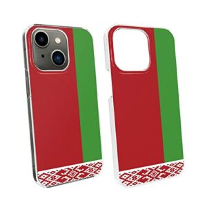 Cellular Phone Case Coque de Protection pour iPhone 13 Mini, fabriqué en matériau PC Robuste et Durable, étui pour téléphone avec Drapeau biélorusse