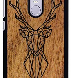 SmartWoods Étui de Protection en Bois pour Xiaomi Redmi Note 4 pour Smartphone, étui en Bois pour Xiaomi, écologique, Naturel et Original (Deer)