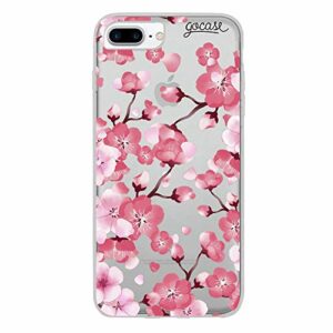 Gocase Cherry Petals Étui de Protection en Silicone TPU Transparent pour iPhone 7 Motif Fleurs de Cerisier