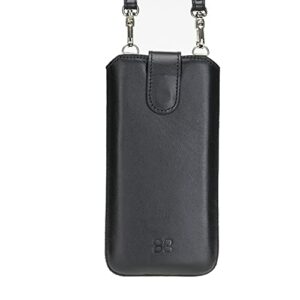 Burkley Legato Étui de Protection avec bandoulière en Cuir 6,1" avec Compartiment pour Cartes Compatible avec iPhone XR, iPhone 11, iPhone 12/12 Pro (Noir)