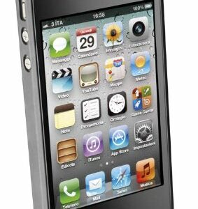 Cellular Line-Etui souple en silicone pour iPhone 4S (comprend Film de Protection d'écran + Tissu de Polissage Micro Fibre) Noir