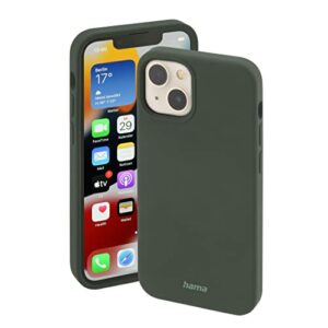 Coque iPhone 13 Mini Compatible avec MagSafe Hama MagCase Finest Feel Pro pour Apple (Etui magnétique pour Recharge à Induction, Housse Protection Chocs Rayures et saletés, en TPU Mate Soyeuse) Vert