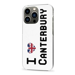 Coque pour iPhone 12 Pro, I Love Canterbury iPhone 12 Pro Protection avec Drapeau Britannique pour Les Personnes locales, Mince et Transparente
