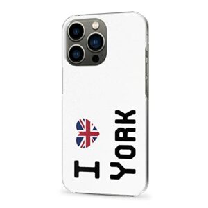 Coque pour iPhone 12 Pro, I Love York iPhone 12 Pro Protection avec Drapeau Britannique pour Les Personnes locales, Fine et Transparente PC iPhone Cover