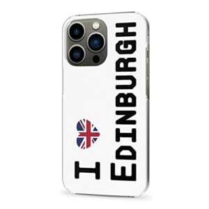 Coque pour iPhone 12 Pro Max, I Love Edinburgh iPhone 12 Pro Max Protection avec Drapeau Britannique pour Les Personnes locales, Mince et Transparente