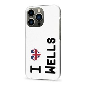 Coque pour iPhone 12 Pro Max, I Love Wells iPhone 12 Pro Max Protection avec Drapeau Britannique pour Les Personnes locales, Mince et Transparente