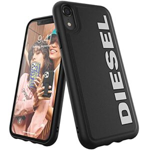 Diesel Coque de Protection conçue pour iPhone X/iPhone XR - Cœur moulé - Résistante aux Chocs - avec Bord surélevé - Noir et Blanc