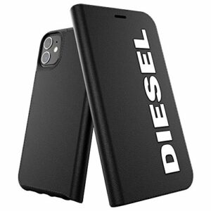 Diesel Étui de Protection conçu pour iPhone 11 - avec Poche intérieure - Résistant aux Chocs - avec Bord surélevé - Noir et Blanc