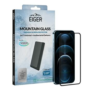EIGER Protection d'écran en verre trempé 3D pour iPhone 12 Pro Max (2020) avec kit de nettoyage
