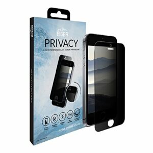 Eiger Premium Protection d'écran en Verre trempé avec kit de Nettoyage pour iPhone 5/5S/SE – Noir