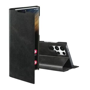 Etui S22 Ultra (5G) Hama Guard Pro pour Samsung (Étui de Protection à Rabat magnétique Galaxy S22 Ultra, Fonction Support écran, Cuir synthétique, Housse Portefeuille avec Porte Cartes) Noir
