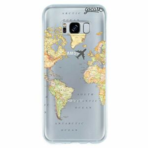 Gocase World Map Blank Coque de Protection en Silicone TPU Transparent Anti-Rayures pour Samsung Galaxy S8