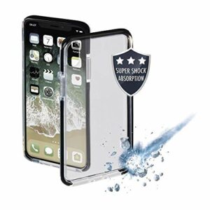 Hama Coque de protection "Protector" (pour Apple iPhone X/Xs, wireless charging, anti-chocs, surface antidérapante, en polyurethane Termoplastique (PUT)) Transparente/Noire