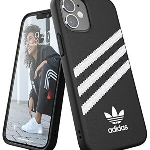adidas Coque de téléphone conçue pour iPhone 12 Mini, 5,4 Pouces, Anti-Chute, Anti-Chocs, Bords surélevés, Coque de Protection Originale moulée en polyuréthane, Noir et Blanc