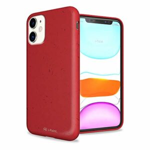 i-Paint Coque de Protection écologique pour iPhone 11 6,1" en Plastique 100% biodégradable, Rouge – Eco Case Red