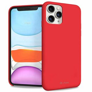 i-Paint Coque de Protection pour iPhone 11 Pro Max 6,5" en Silicone Rouge avec intérieur en Microfibre - Solid Case Red