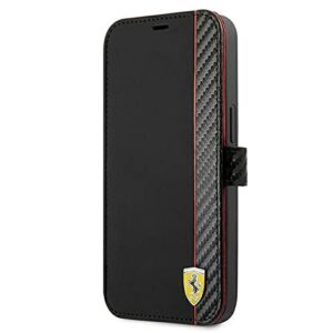 Ferrari FESAXFLBKP13LBK Coque de Protection pour iPhone 13 Pro/13 6,1" Noir à Rayures Carbone